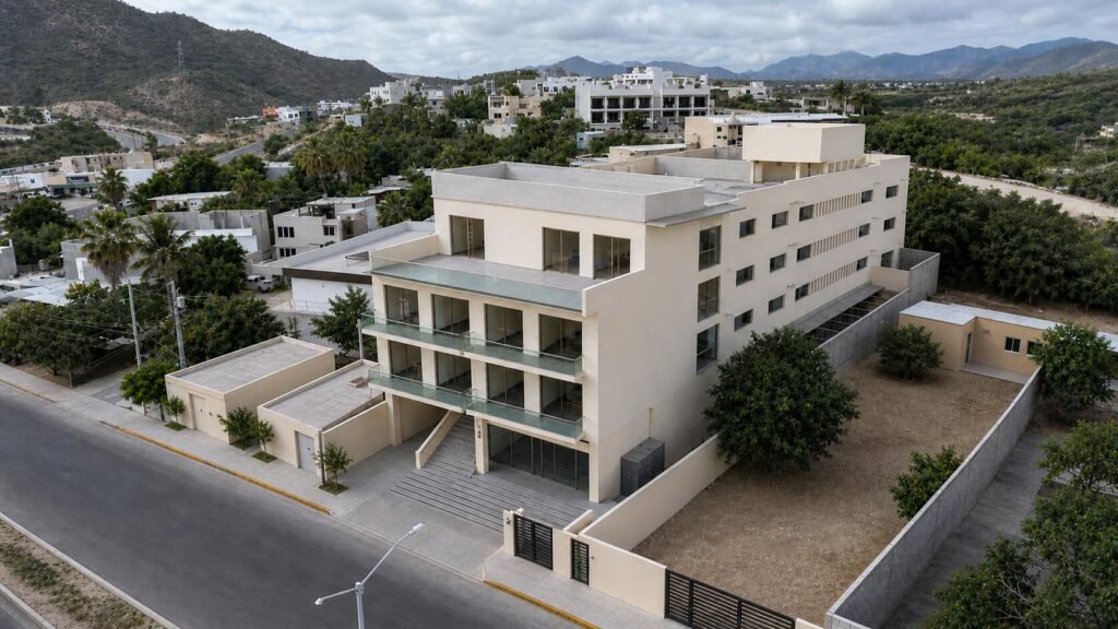 Los Cabos Belposto Belposto Residencial is a high-end development that redefines the lifestyle in San José del Cabo. Take advantage of SJD's prime location with the most affordable price in the area, within an exclusive complex of only 20 apartments. Unit 105 features 2 bedrooms, 2 full bathrooms, a laundry area, kitchen, dining room, living room and balcony. All units come with 2 parking spaces and luxurious amenities, such as a panoramic pool on the rooftop with an exclusive social area, a fully equipped gym, a furnished business center, and a prime location close to all essential services. – 13 LOTE, Cabo Corridor, BS