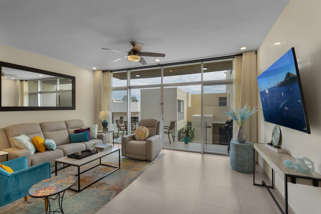 Los Cabos Sunset Live the Cabo dream in this exclusive corner condo located in the highly desirable Sunset area of Cabo San Lucas. Set within a boutique community of just 20 units, this property offers the perfect balance of privacy and comfort. Featuring 2 bedrooms and 2 bathrooms, spacious interiors, and a smart layout, the highlight is the private terrace with jacuzzi, the perfect spot to unwind while enjoying the breathtaking – 701 Camino bonito oriente, Cabo San Lucas, BS