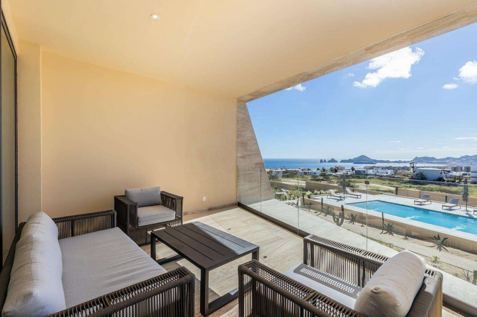 Los Cabos Tortuga Bay COMFORTABLE BEACHFRONT CONDO Location is everything at San Jose´s TORTUGA BAY. The 1st phase of this exclusive enclave is comprised of 33 luxury condos in two BEACHFRONT buildings. Modern, 2nd floor, 2BD/ 2BA with a spacious 2077 sq ft floor plan that defines open spaces. Vibrant RENOVATED kitchen w/ Viking gas stove & Sub-Zero Fridge, wine cooler, white cabinetry. Pocket doors open indoors out to the covered patio with amazing ocean for sale