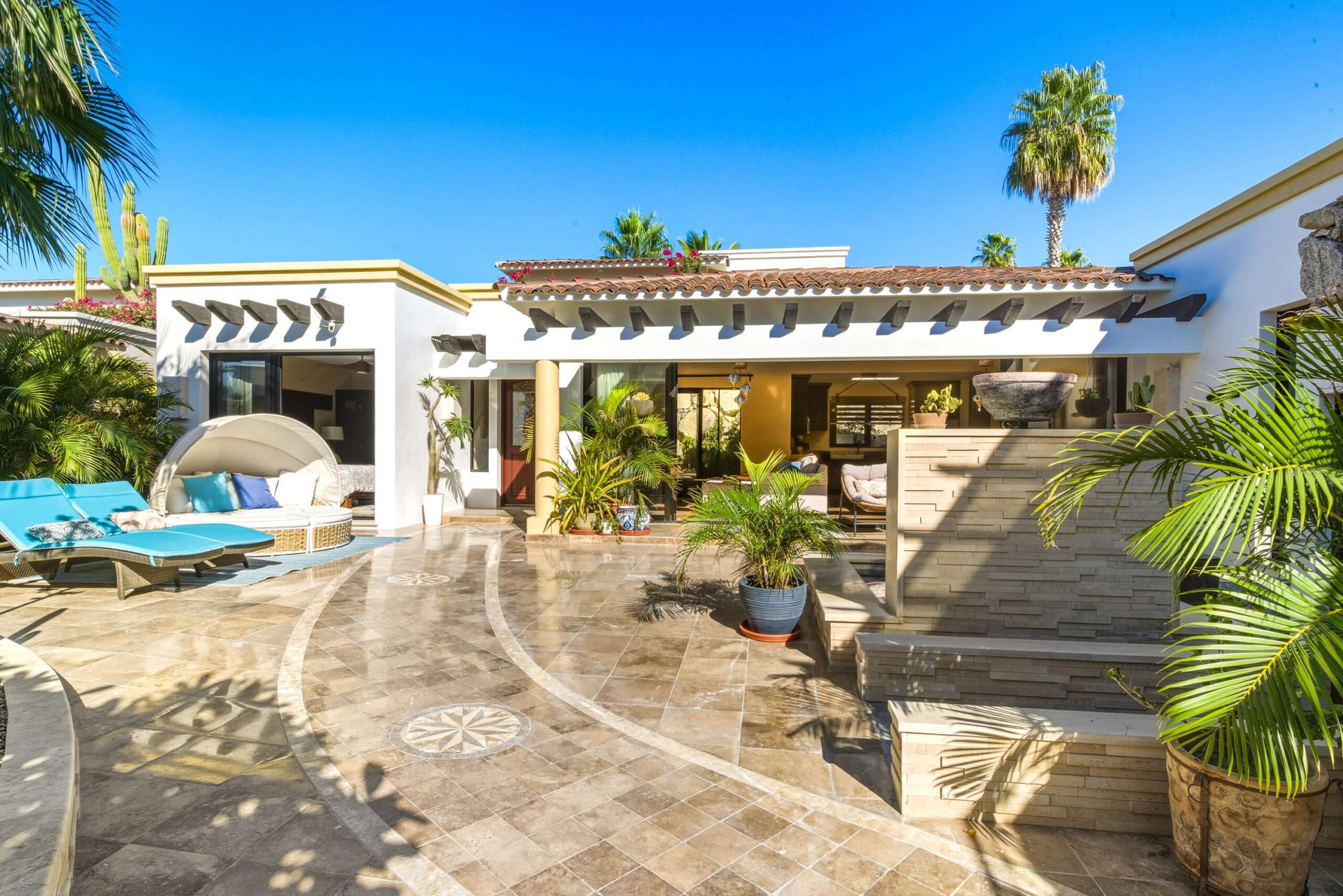 Los Cabos Hermitage This stunning single story residence in Hermitage blends luxury and comfort, offering four bedrooms and four bathrooms, with one bedroom thoughtfully designed as a media room. The open-concept layout flows seamlessly into a private outdoor oasis, featuring a pool and spa, perfect for relaxation and entertaining. Ideally located just minutes to the beach, shopping plazas, private schools and hospitals, and restaurants, this property is a prime choice for families, investors, or international buyers seeking exceptional quality finishings and value in Cabo San Lucas. There is ample room for parking with a long driveway and an ideal floor plan providing privacy and comfort. A gated community, Hermitage is also across the street from Cabo pickleball courts, and minutes to markets and shopping You will be very hard-pressed to find a home in Los Cabos that is single story living, with a pool and a garage for under for sale