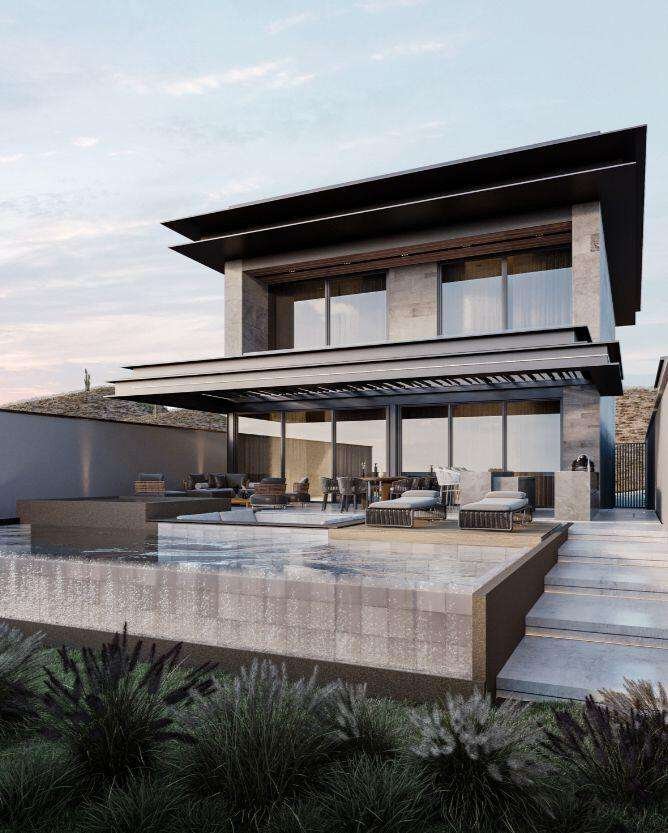Los Cabos Lienzo Charro Experience coastal luxury in this contemporary home at next Quivira Golf Club, Los Cabos. Enjoy your private pool, beautiful garden, and spacious terrace under the Baja California sun.Just 35 minutes from Los Cabos International Airport, 12 minutes from local amenities, and a 5-minute walk to the beach. The community offers a golf club, exclusive amenities, and easy access to shopping.Parking for 2 vehiclesNatural materials facade blending with the landscapeTotal area: 455 m² (315 m² living, 300 m² gardens)Luxurious interiors:Equipped kitchen with islandOpen concept with built-in furniture1 master and 3 secondary bedrooms, each with bath and walk-in closetAmple lighting throughoutExteriorsCovered terrace with golf course for sale
