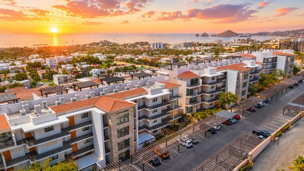 Los Cabos Tramonti Immaculate and upgraded 2-bedroom, 2.5-bath corner unit in Tramonti, offered fully furnished in a contemporary, polished style. This rare residence includes one of the limited private garages in the development, along with custom built-in cabinetry and additional storage throughout--features not typically found in the developer-standard units. The spacious terrace offers ocean – Tramonti Tari, Cabo Corridor, Cabo Corridor, BS