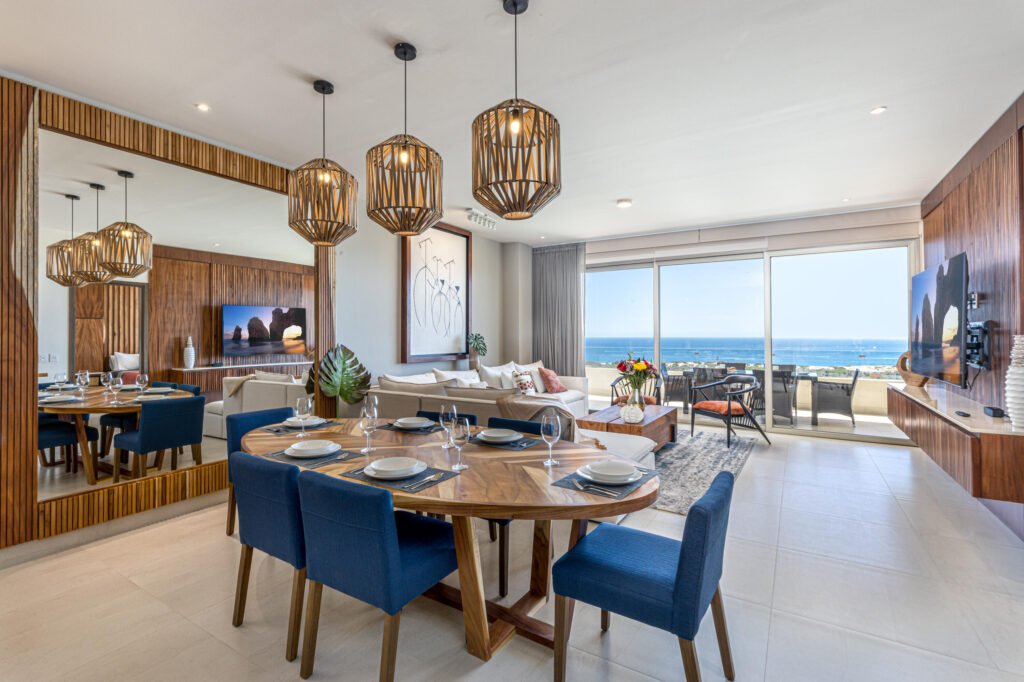 Los Cabos Marina Sol There is an option to add a 3rd bedroom for little costs as the open living room could easily be changed and bit of that big open space could become a 3rd bedroom . Condo is located up one flight of stairs from the lobby of The Marina Sol Resort for easy access or there is also 2 elevators in the A building where the condo is located and that elevator goes from the underground parking lot direct to the 2nd floor , so easy access as well if you have difficulty in doing stairs. Price for the condo includes a parking spot in the underground parking area. – Vista Vela Phase 2 Condo, Cabo Corridor, Cabo Corridor, BS