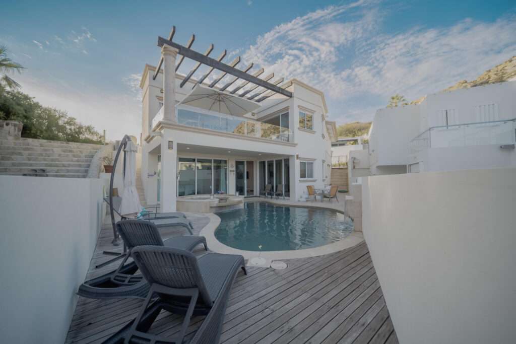 Los Cabos Bugambilias Located in Bugambillias at Cabo Real, this 3-bed, 4 full + 1 half bath home offers 2,754 ft² interior on a 3,378 ft² lot with ocean and golf course – 30 Cam. Grande, Cabo San Lucas, BS
