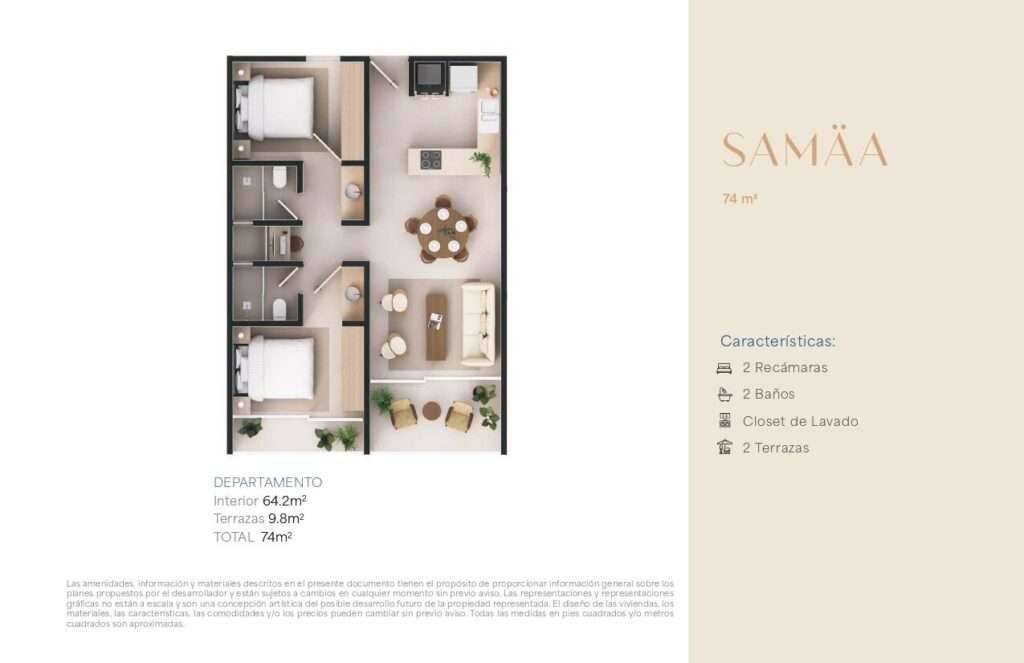 Los Cabos Nahara Cabo Living Comfortable and thoughtfully designed condominium located in the growing El Tezal area, ideal for building equity, generating rental income, or enjoying an exceptional lifestyle in Los Cabos. Offering 74 m² of living space, the residence features two spacious terraces that provide abundant natural light and a bright, open atmosphere.Nahara Cabo Living offers premium amenities, including elevator access, a commercial area, guest house accommodations, swimming pools, a fully equipped fitness center, and paddle and pickleball courts. An outstanding investment opportunity in one of Los Cabos' fastest-growing neighborhoods, combining excellent value, convenience, and long-term appreciation potential. – Loma Alta, Luxotica III, Cabo San Lucas, BS