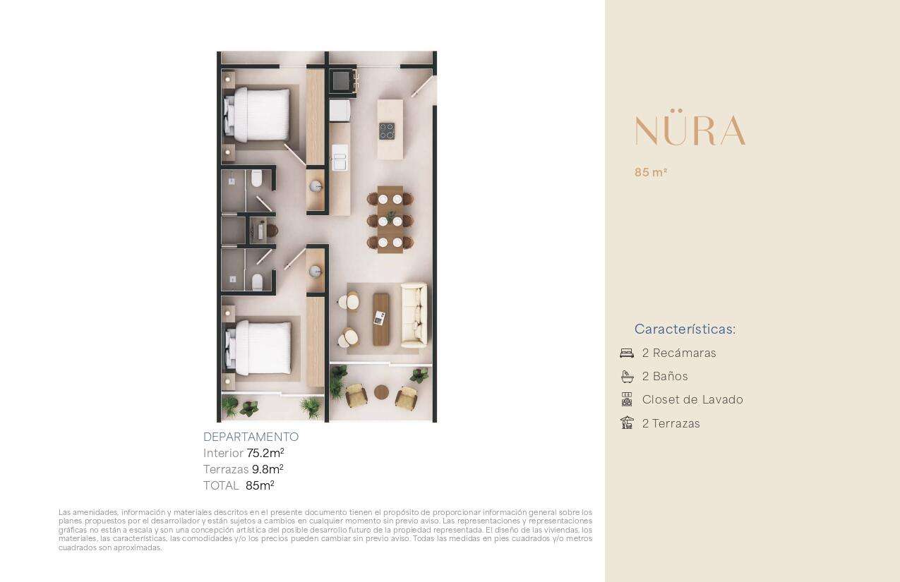 Los Cabos Nahara Cabo Living Penthouse Model - A unique two-level residence designed for comfort, privacy, and seamless indoor-outdoor living. The main level features 2 spacious bedrooms, while a third bedroom is located on the private rooftop, ideal as a guest suite, home office, or retreat. Two expansive terraces flood the interior with natural light and create exceptional spaces for entertaining and relaxation. The development offers elevator access and a commercial area, combining modern convenience with an elevated lifestyle. for sale